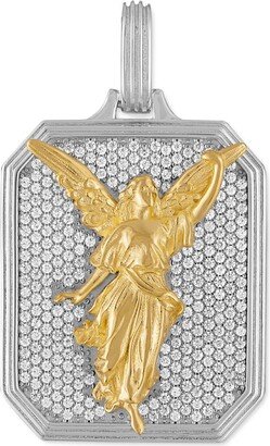 Cubic Zirconia Angel Amulet Pendant in Sterling Silver and 14k Gold-Plated Silver, Created for Macy's