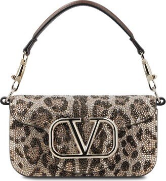 V-Logo Plaque Leopard-Printed Mini Clutch Bag