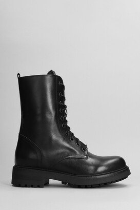 Combat Boots In Black Leather