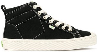 OCA high-top canvas contrast thread sneakers