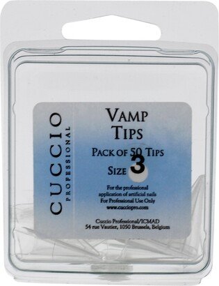 Vamp Tips - 3 by Cuccio Pro for Women - 50 Pc Acrylic Nails