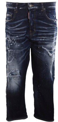 Distressed Cropped Jeans-AR