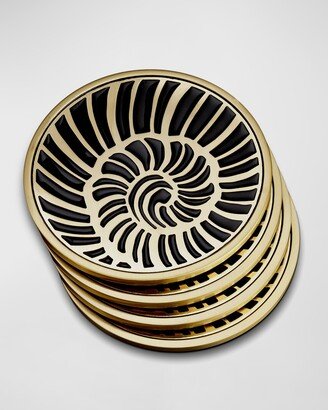 Seashell 24K Gold-Plated Coasters, Set of 4