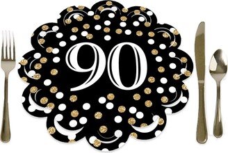 Big Dot Of Happiness Adult 90th Birthday - Gold - Birthday Party Table Chargers Place Setting 12 Ct