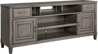 Eva 74 Inch TV Media Entertainment Center Console, Medium, 2 Door Stone Gray