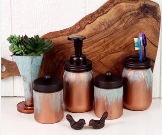 Copper Patina Up-Cycled Jar Bathroom Set | Accessary House Warming Gift