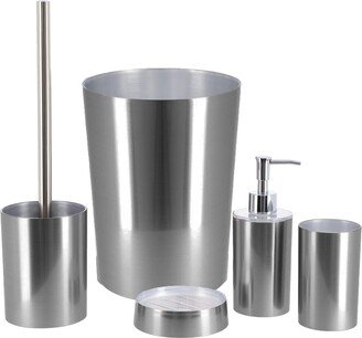 Brushed Aluminum Bathroom Accessory Set 5-Pieces NOUMEA