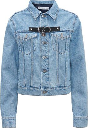 Blue Padlock Strap Denim Jacket-AA