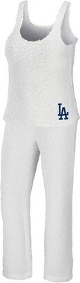 Women's Wear by Erin Andrews Cream Los Angeles Dodgers Plus Size Cozy Tank Top and Pants Set