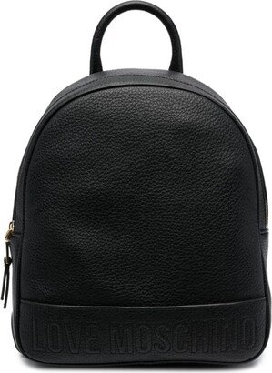 Logo-Embossed Faux-Leather Backpack