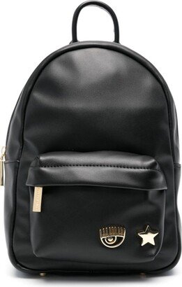 Eye Star faux-leather backpack