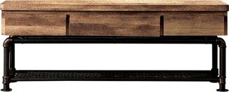 Stonehedge Industrial Pipe Inspired TV Stand for TVs up to 60 Black/Natural - HOMES: Inside + Out