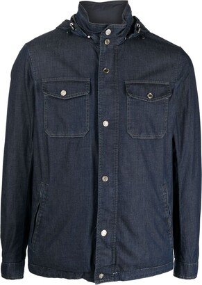 Hooded Denim Shirt Jacket