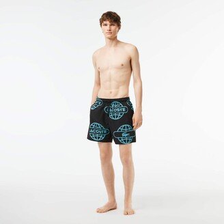 Men's Globe Print Swimsuit