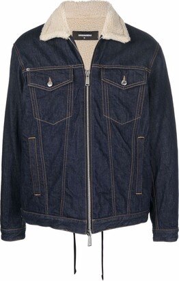 Faux-Shearling Lined Denim Jacket