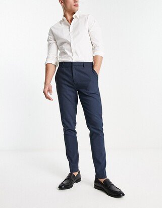 smart super skinny pants with pin dot texture in navy