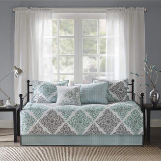 Gracie Mills Claire 6 Piece Daybed cover - Twin Set, Aqua - Daybed - Twin
