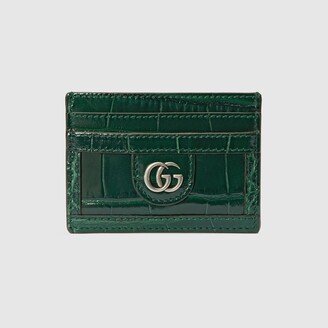 Crocodile card case with Double G-AC