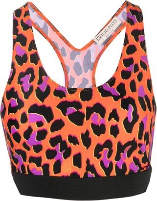 Leopard-Print Sports Bra-AA