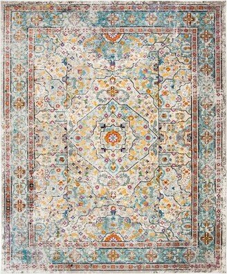 Aria ARA199 Power Loomed Area Rug - Cream/Blue - 8'x10'