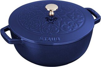 Cast Iron 3.75-qt Essential French Oven with Lilly Lid - Dark Blue