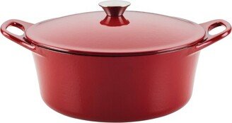 5qt Enameled Cast Iron Dutch Oven Casserole Pot with Lid Red