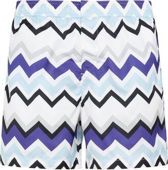 Zig-Zag Printed Swim Shorts-AA