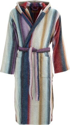 Terry-Cloth Effect Striped Robe