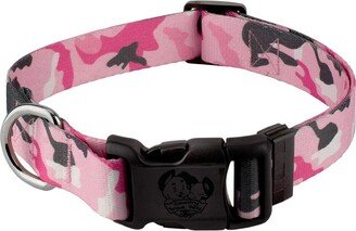 Country Brook Petz Country Brook Pet Deluxe Pink and Grey Camo Dog Collar - Made in the U.S.A. (1 Inch, Extra Large)