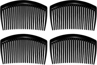 Unique Bargains Side Clip Hair Comb Teeth Hair Combs Hair Clip Comb Plastic 4 Pcs Black