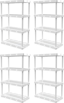 4 Shelf Knect-A-Shelf Ventilated Storage Unit, White-AB
