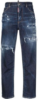 distressed-effect high-waisted jeans-AA