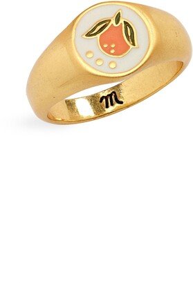 Clementine Enamel Signet Ring