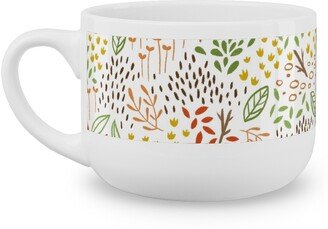 Mugs: Tiny Leaves - Multi Latte Mug, White, 25Oz, Multicolor