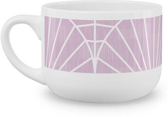 Mugs: Art Deco Fields - Lavender Latte Mug, White, 25Oz, Purple