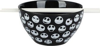 The Nightmare Before Christmas Nightmare Before Christmas Jack Skellington On-The-Go Ceramic Ramen Bowl With Chopsticks