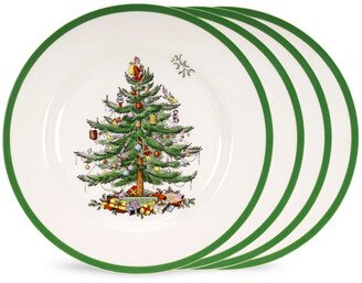 Christmas Tree Set Of 4 10.5In Dinner Plates