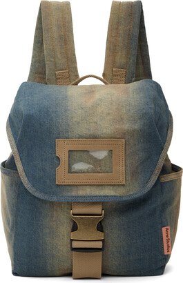 Blue & Beige Denim Backpack