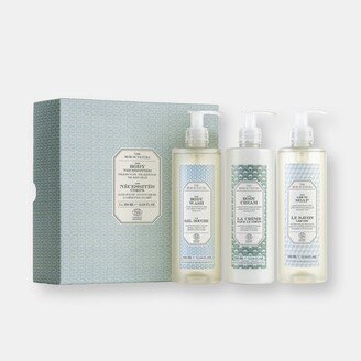 Rerum Natura The Body Necessities Gift Box with Body Wash, Liquid Soap, Hand & Body Lotion