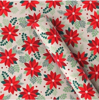 50 sq ft Poinsettia Flower Christmas Gift Wrap - Wondershop™