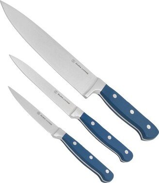 Dura Living Superior Series 3 Piece Stainless Steel Chef Knife Set, Royal Blue