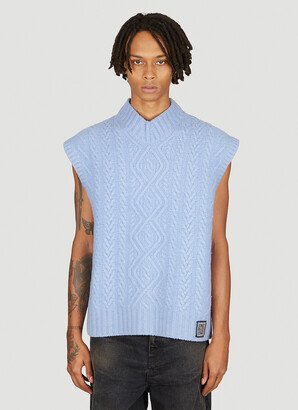 Boiled Cable Vest - Man Knitwear Blue S