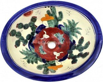 Mexican Talavera Sink Oval Drop in Handcrafted Ceramic - Rancheros