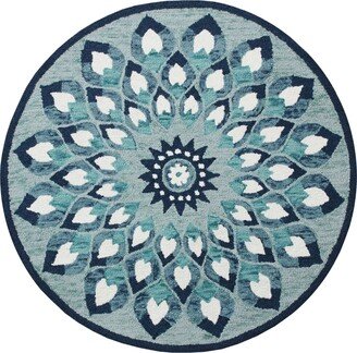 Sweet SINUO54151 6' x 6' Round Area Rug - Blue, White