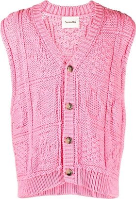 Terence cable-knit sleeveless cardigan