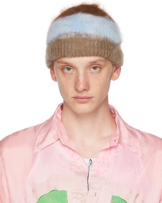 Edward Cuming Brown & Blue Trio Beanie