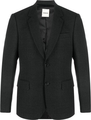 Single-Breasted Wool Blazer-CE