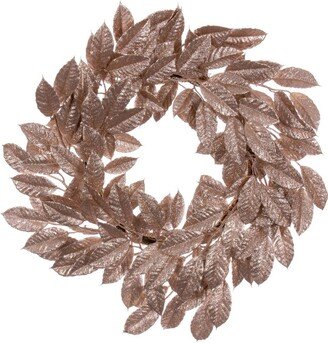 24 Cafe Latte Artificial Gardenia Glitter Wreath.