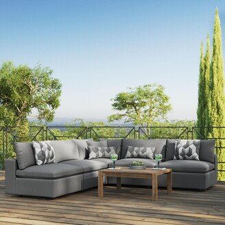 Commix 5-Piece Outdoor Patio Armless Sectional Sofa