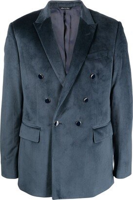 Double-Breasted Velour Blazer